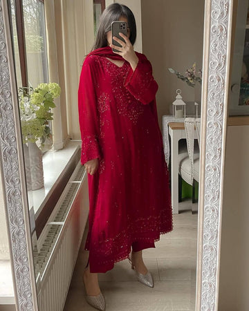 Designer Georgette Plazzo Set with Dupatta – Glam in Every Step