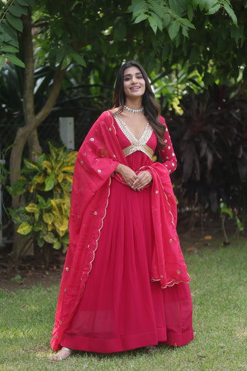 Readymade Alia Cut Gown With Dupatta