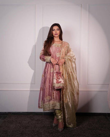 DESIGNER WEAR HEAVY PARTY WEAR TOP WITH PLAZZO & DUPATTA