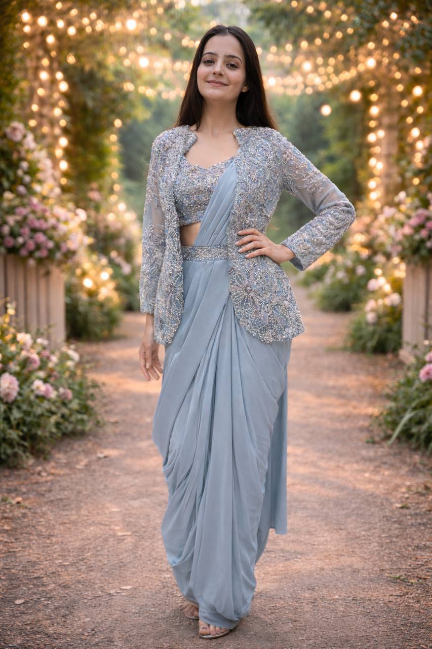 Premium Boutique Crepe Silk Saree