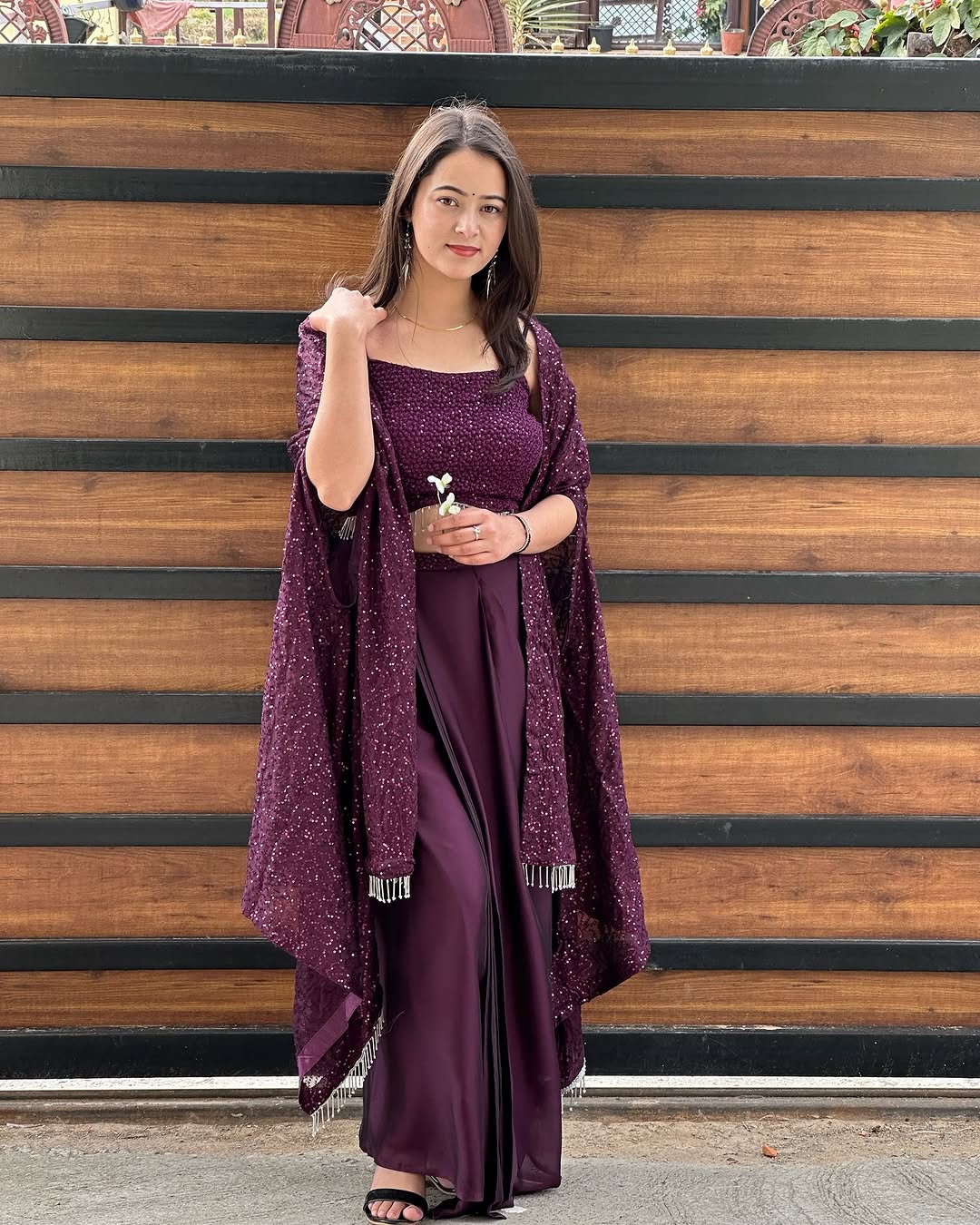 Designer Rangoli Silk Gown | Glamorous Sequin Party Wear Dress