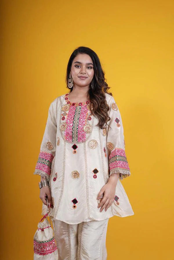 Premium Pure shimmer Tissue Silk Top & Pant