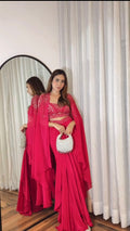 Elegant Western Shrug & Skirt Set with Sequin Embroidery – Perfect for Festive Wear