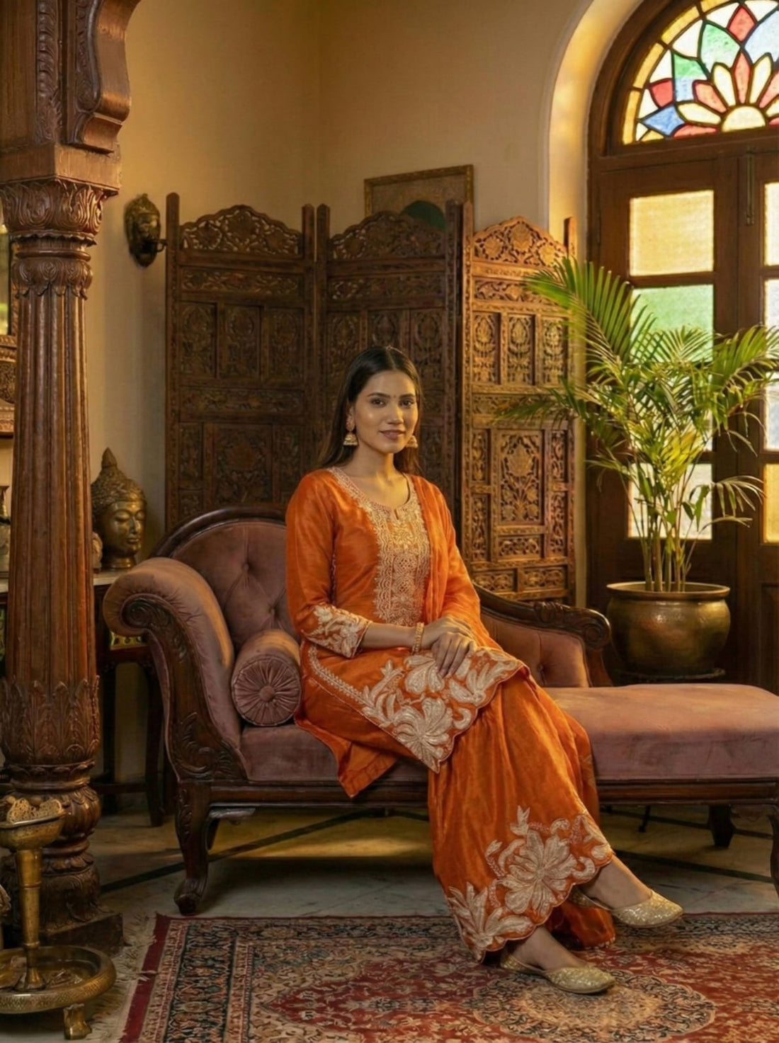 Opulent Designer Embroidered Kurta Sharara Set