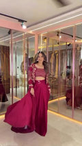Elegant French Crepe Silk Lehenga with Stylish Shrug