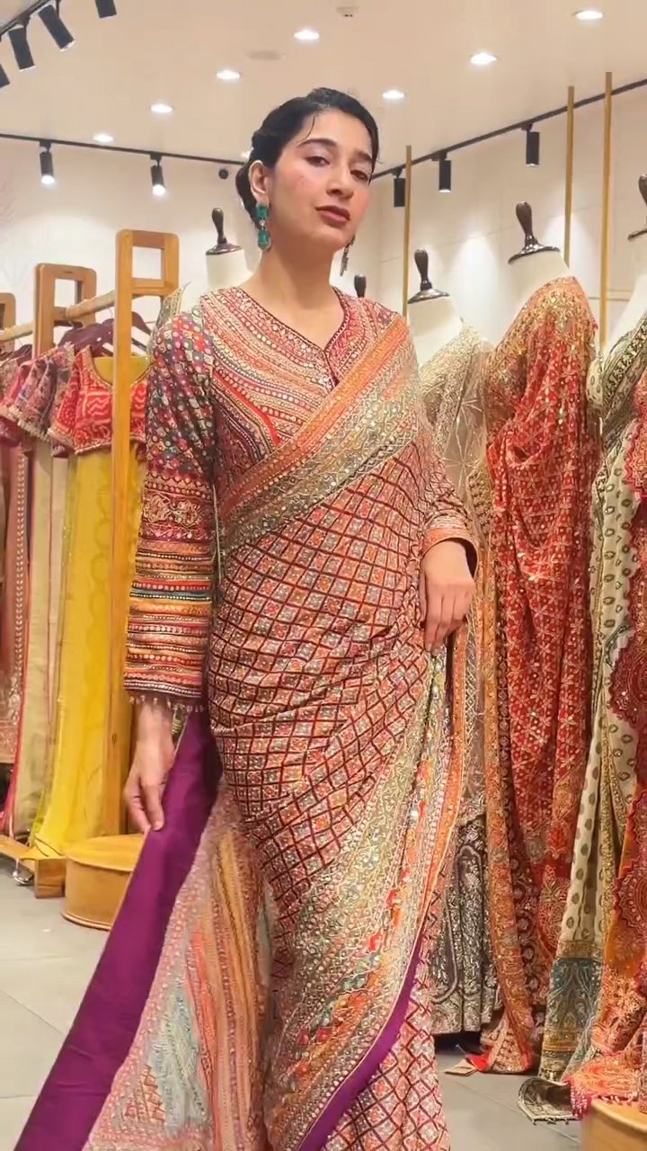 Glimmering Chinon Signature Saree