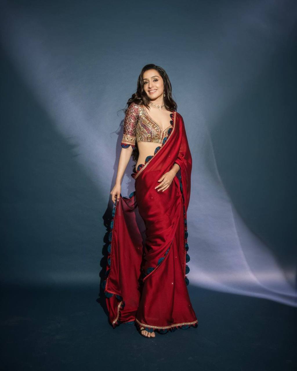 Ajrakh Shraddha Kapoor Saree
