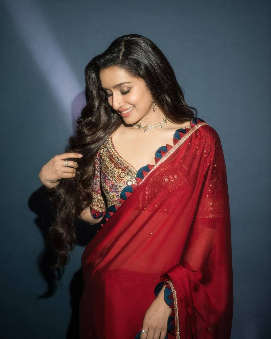 Ajrakh Shraddha Kapoor Saree