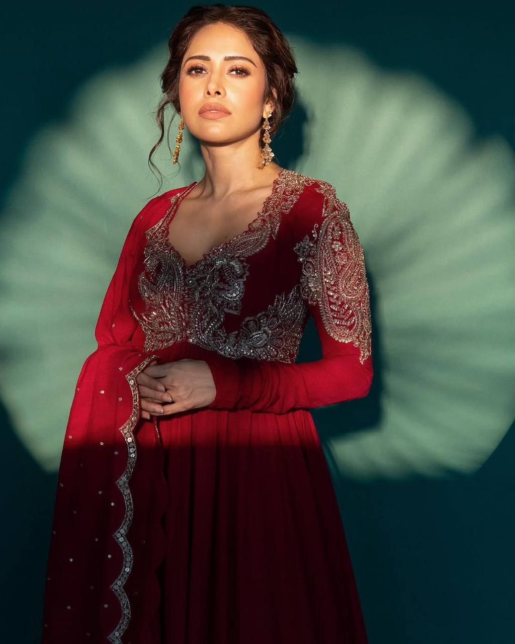 Red Sequins & Zari Embroidered Work Anarkali Set