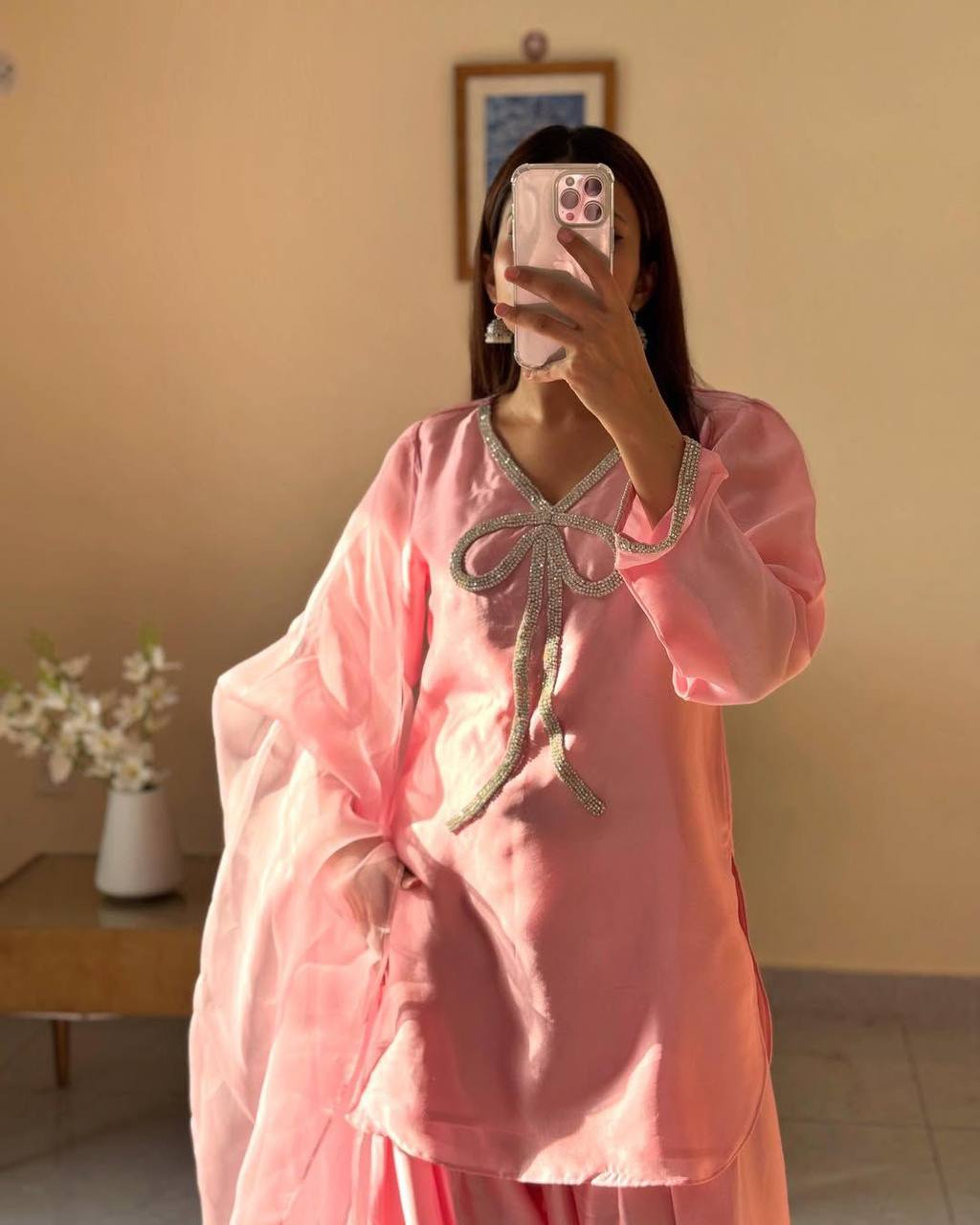 Petual Pink Stylish Farshi Salwar Suit