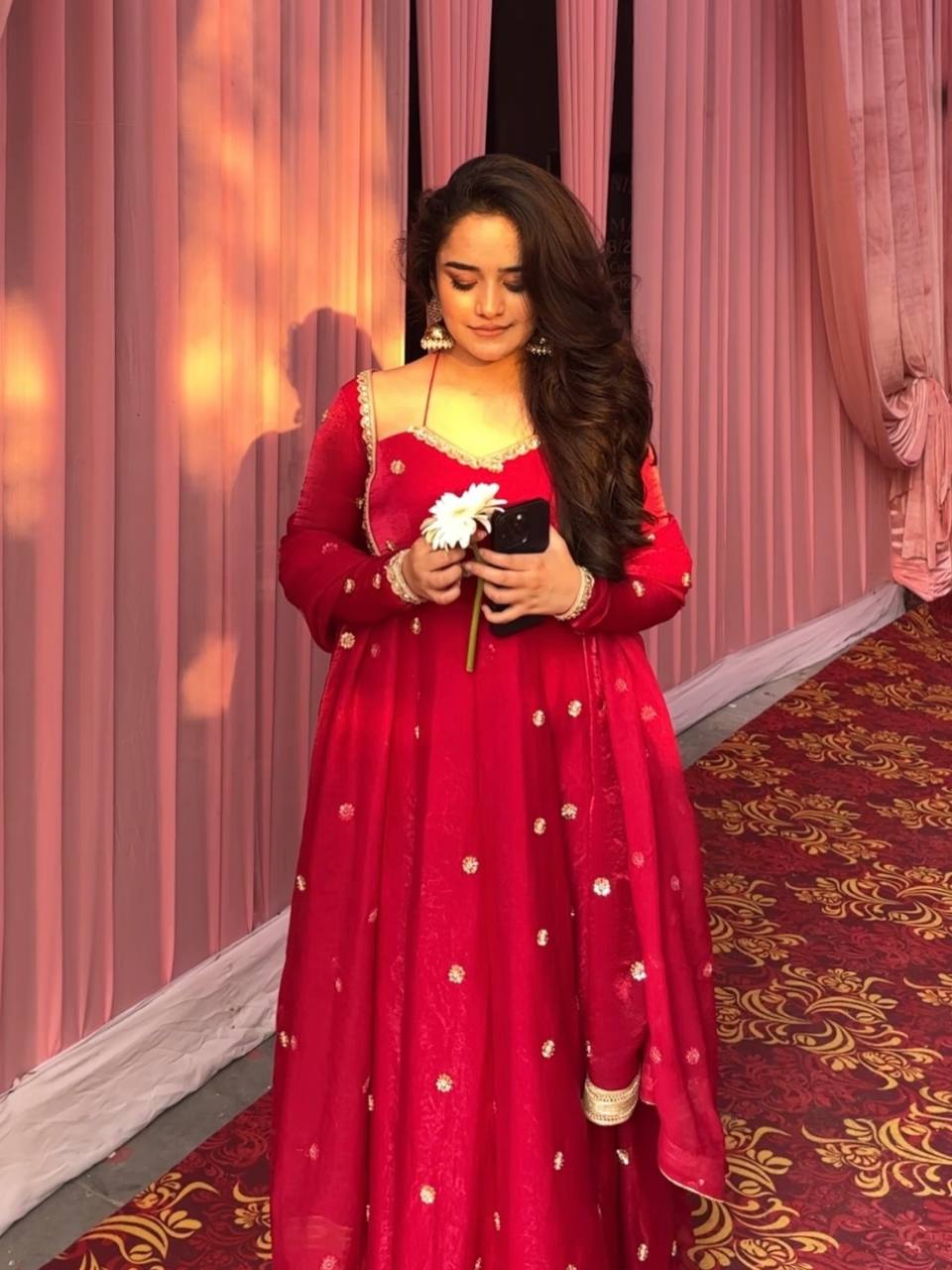 Fendy Silk Embroidered Anarkali Set&nbsp;