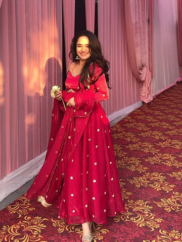 Fendy Silk Embroidered Anarkali Set&nbsp;