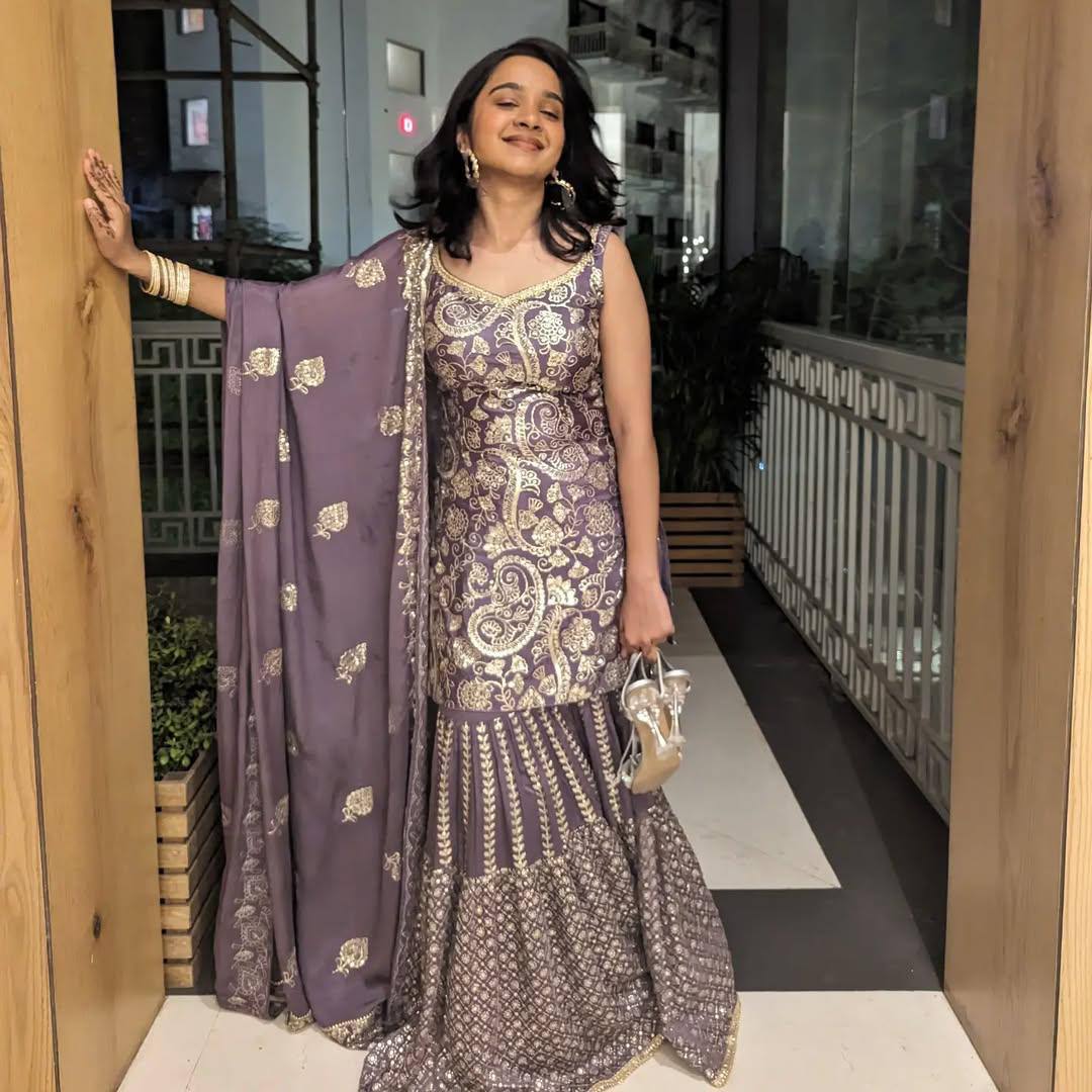 Royal Mauve Grace Luxury Sharara Set