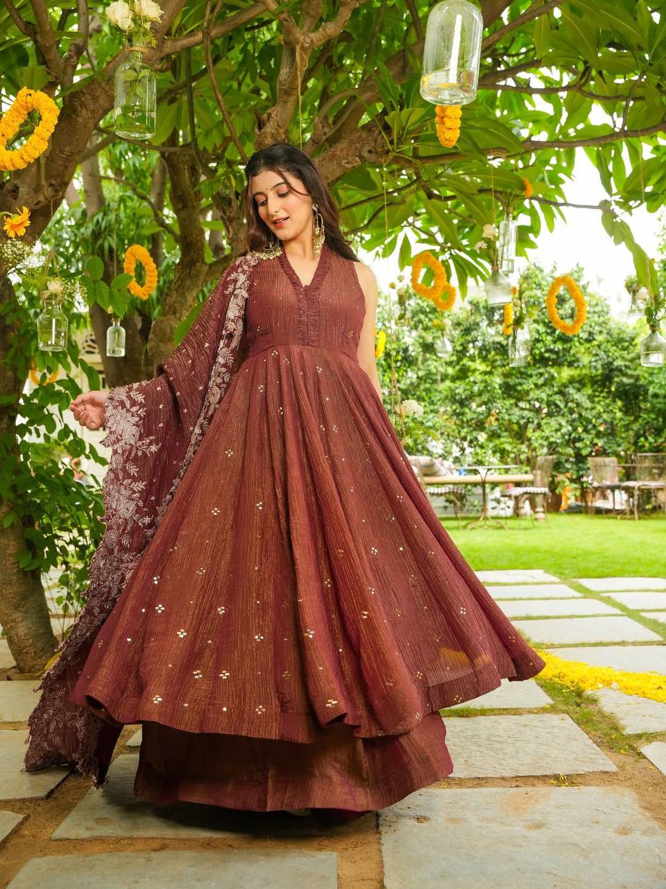 Royal Festive Anarkali Gown Set