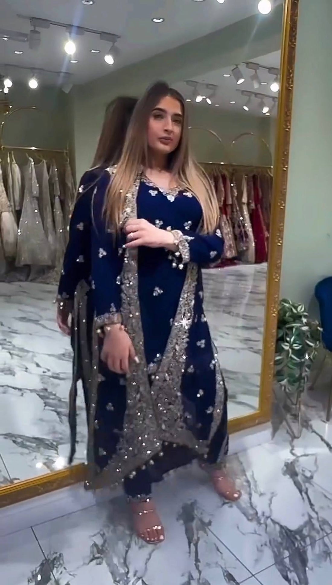 Designer Kurti Koti Pant Set with Heavy Embroidery Work