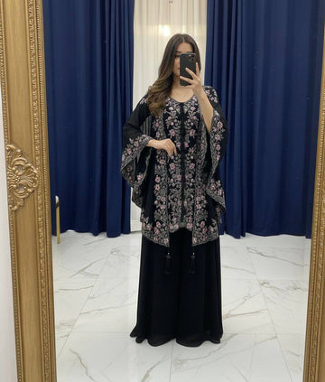 Charming Georgette Kurta Plazzo Pair with Shrug Perfect for Celebrations