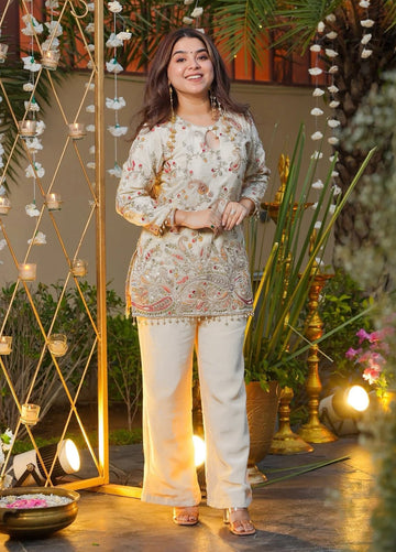 Graceful Embroidered Short Kurta Set