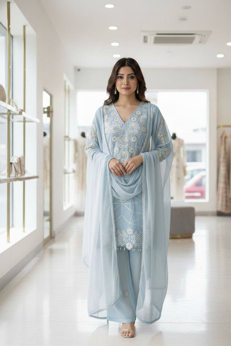 Eid SequinGrace Georgette Palazzo Set